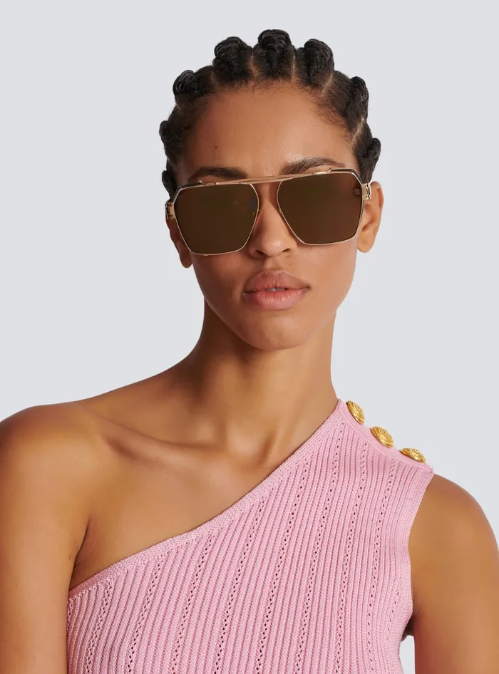 Balmain Premier Sunglasses Gold WomenMen Eyewear