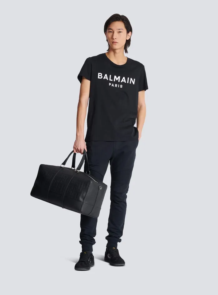 Balmain Printed Paris Shortsleeved Tshirt Black Men TShirts