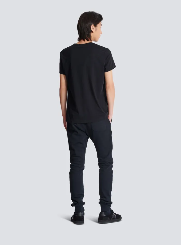 Balmain Printed Paris Shortsleeved Tshirt Black Men TShirts