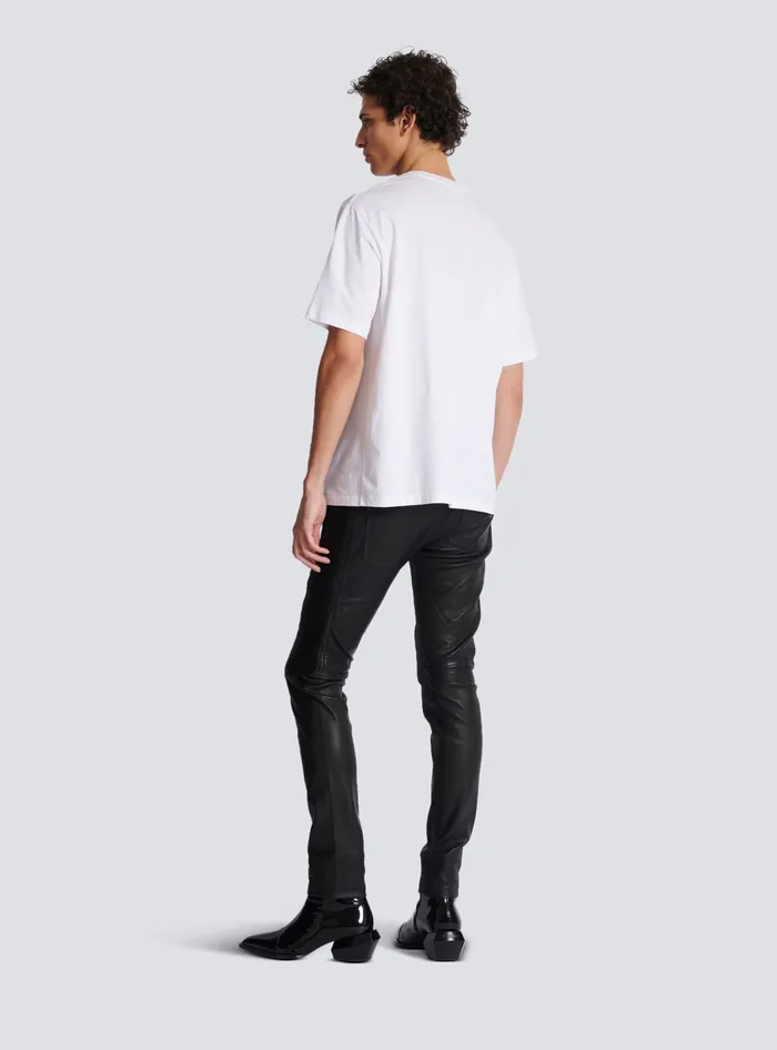 Balmain Printed Paris Shortsleeved Tshirt White Men TShirts