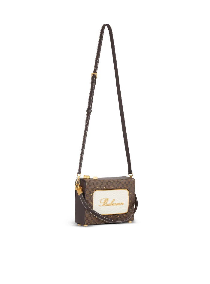 Balmain Radio Monogram Signature Bag Brown Women Handbags