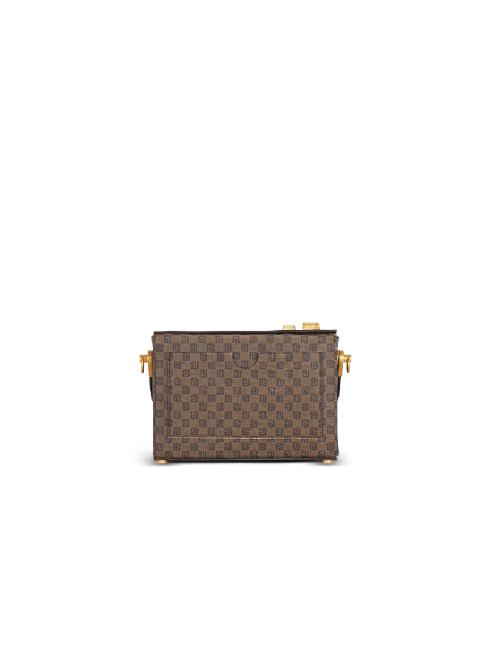 Balmain Radio Monogram Signature Bag Brown Women Handbags