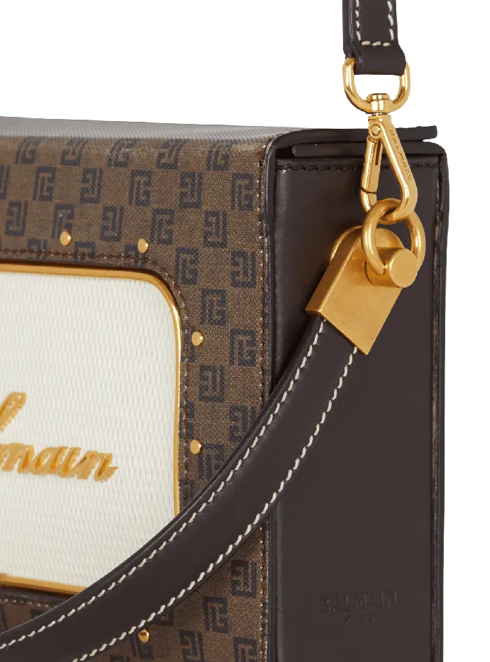 Balmain Radio Monogram Signature Bag Brown Women Handbags