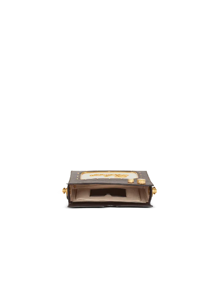 Balmain Radio Monogram Signature Bag Brown Women Handbags