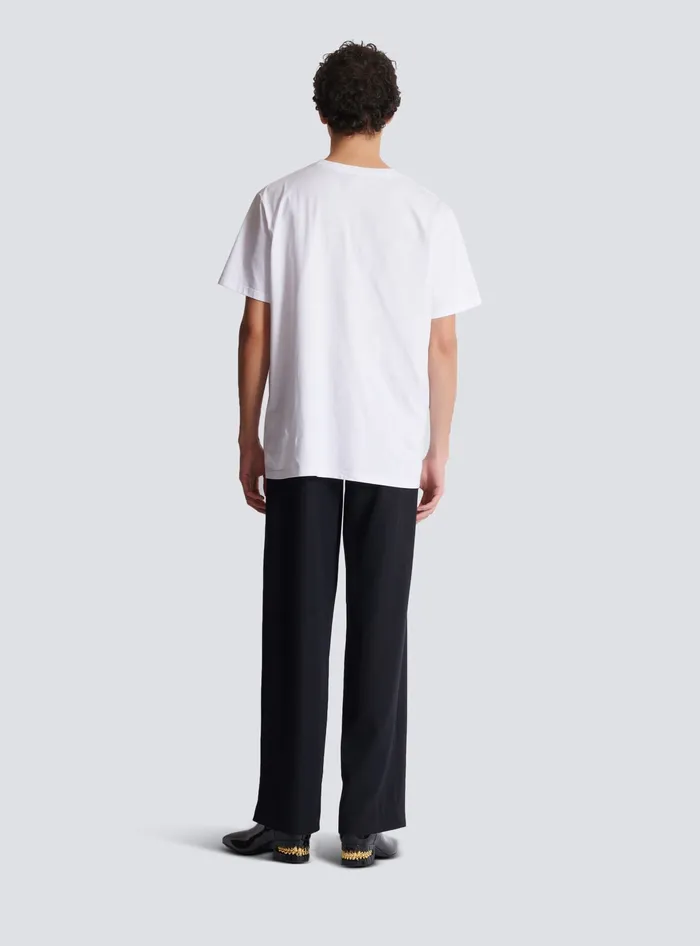 Balmain Relaxed Tshirt With Kiss Print White Men TShirts