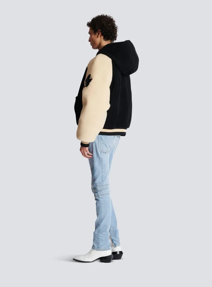 Balmain Reversible Varsitystyle Puffer Jacket With Hood Black Men Outerwear