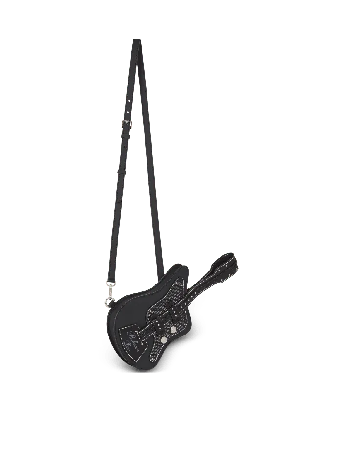 Balmain Rubber Guitar Clutch Bag Black Men CrossBody Bags
