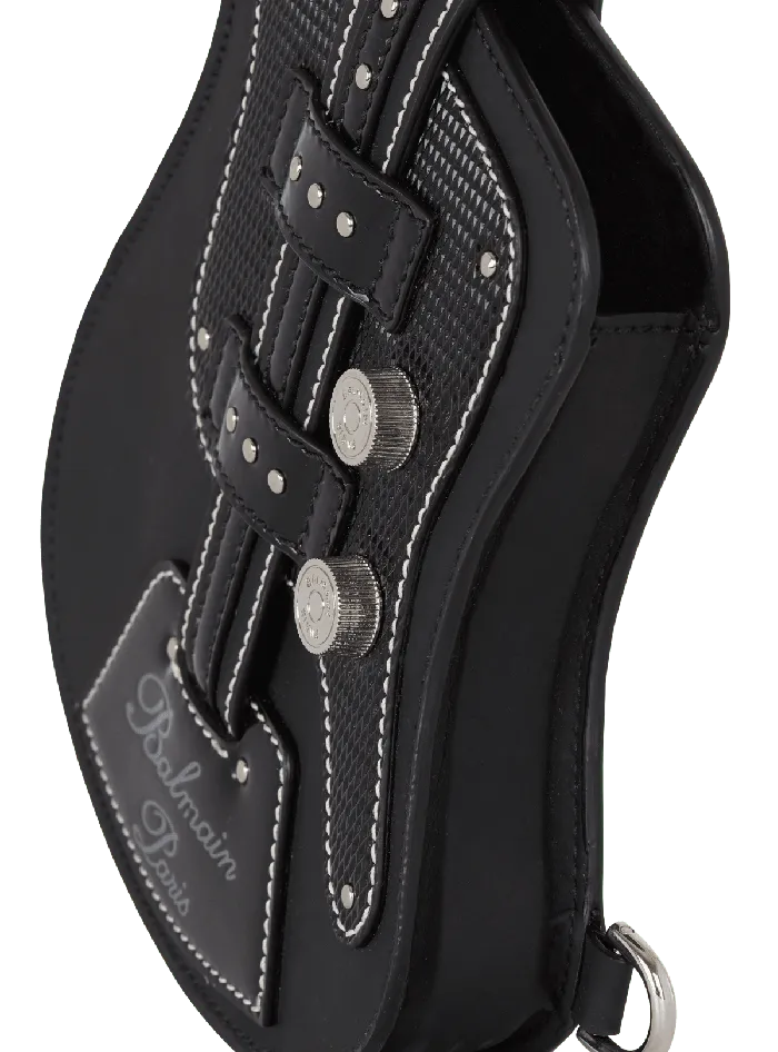 Balmain Rubber Guitar Clutch Bag Black Men CrossBody Bags