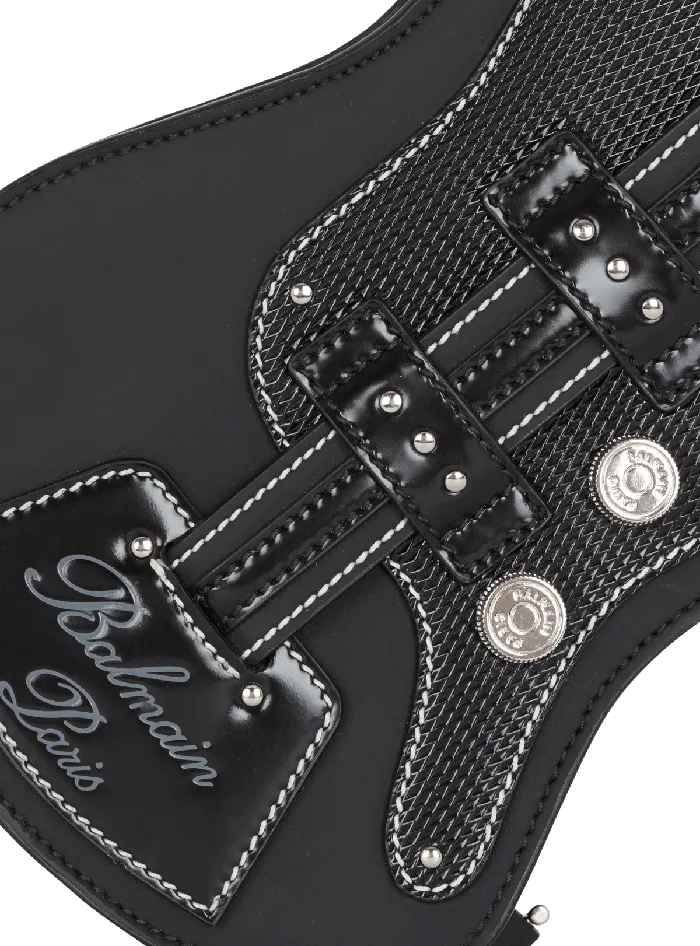 Balmain Rubber Guitar Clutch Bag Black Men CrossBody Bags