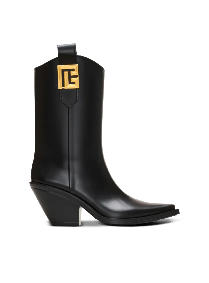 Balmain Rubber Tess PB Cowboy Boots Black Women Boots