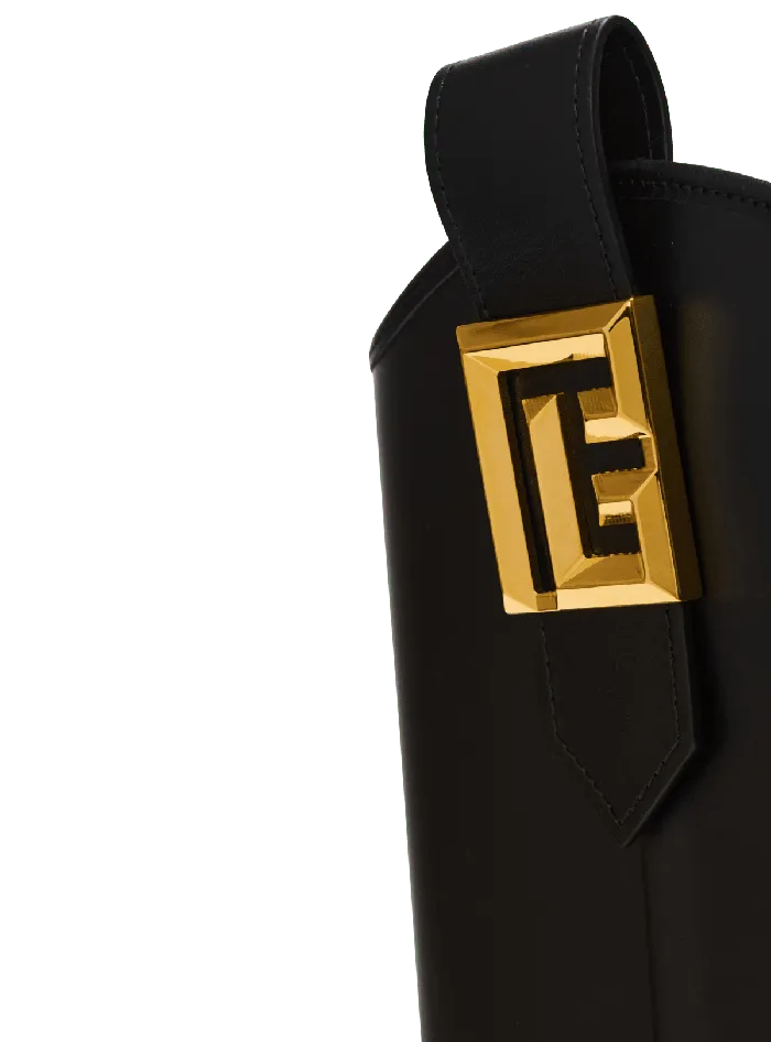 Balmain Rubber Tess PB Cowboy Boots Black Women Boots