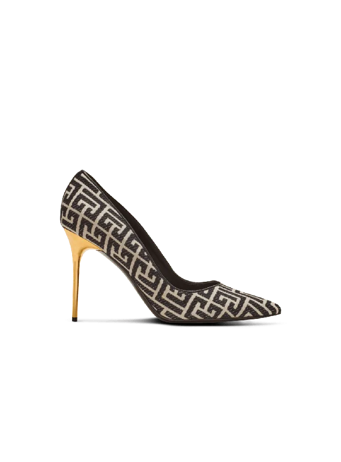 Balmain Ruby Stilettos With Jacquard Monogram Black Women High Heels and Pumps Balmain Ruby Stilettos With Jacquard Monogram Black Women High Heels and Pumps