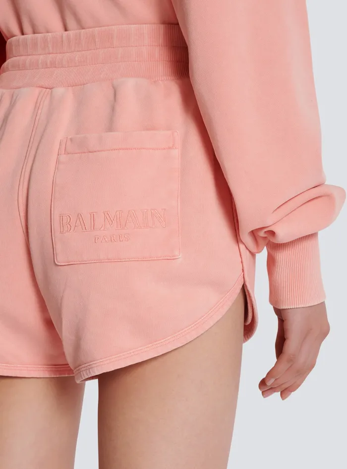 Balmain Shorts With Vintage Embroidery Pink Women Trousers And Shorts