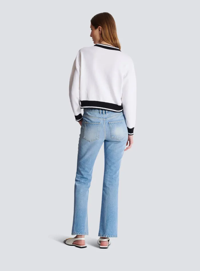 Balmain Signature Knit Jumper White Women Knitwear