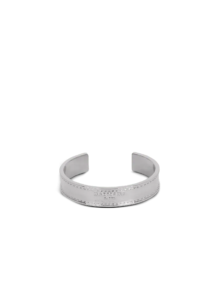 Balmain Signature Tubular Brass Bracelet Silver Men Fashion Jewelry