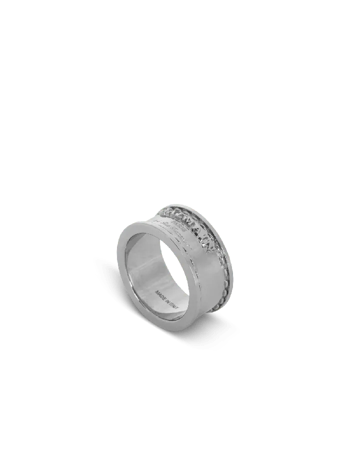 Balmain Signature Tubular Brass Ring Silver Men Fashion Jewelry