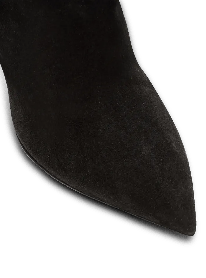 Balmain Slouchy Suede Heeled Eva Boots Black Women Boots