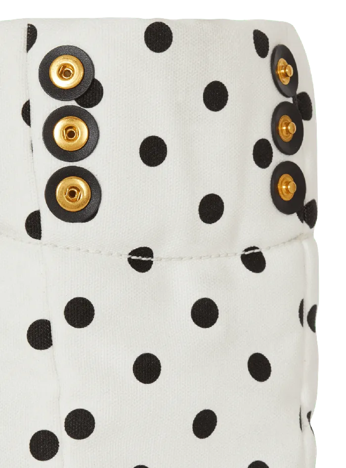 Balmain Small 1945 Soft Tote Bag In Polka Dot Canvas White Women Handbags