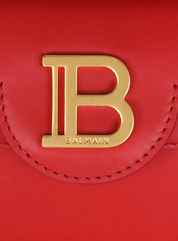 Balmain Smooth Leather BBuzz 19 Bag Red Women Handbags