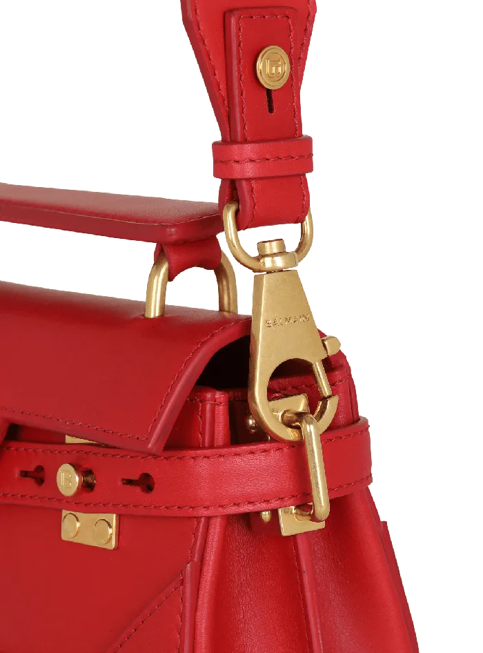 Balmain Smooth Leather BBuzz 19 Bag Red Women Handbags