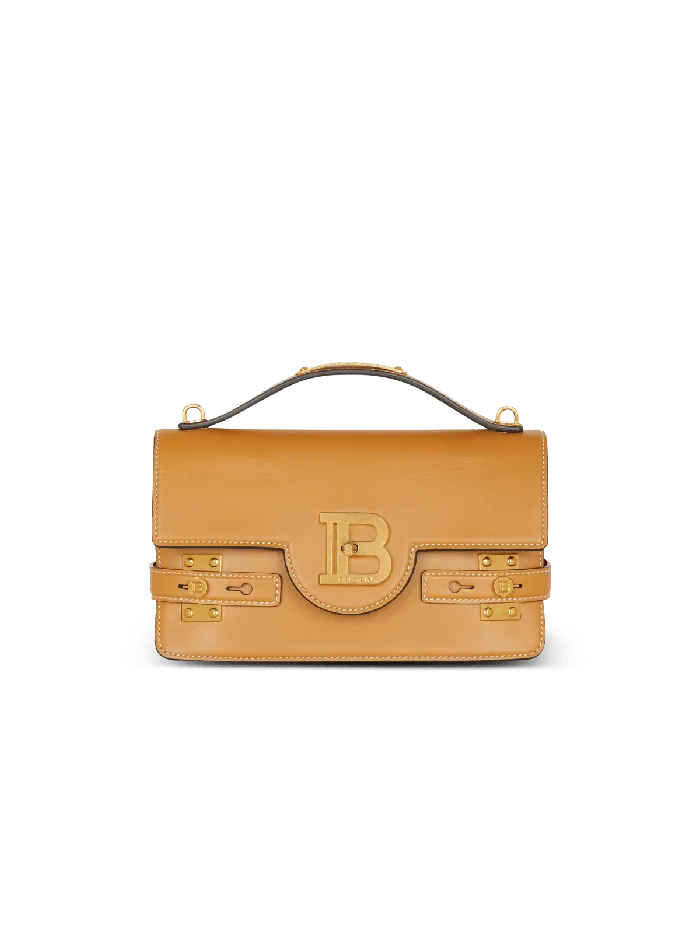 Balmain Smooth Leather BBuzz Shoulder 24 Bag Brown Women Handbags