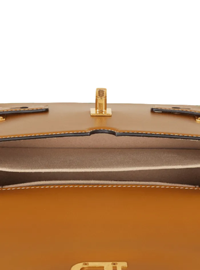 Balmain Smooth Leather BBuzz Shoulder 24 Bag Brown Women Handbags