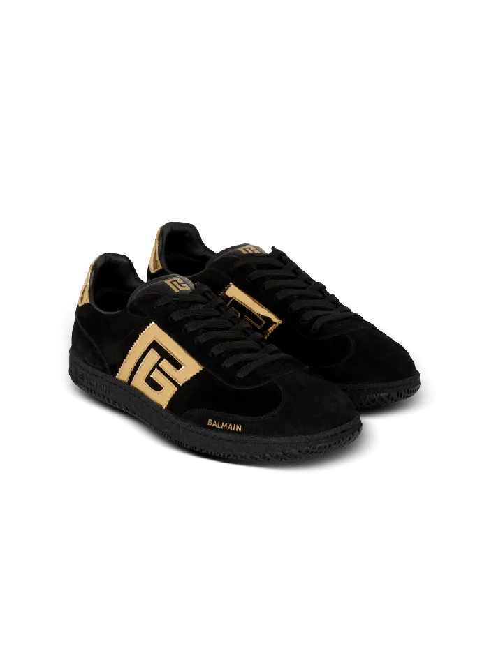 Balmain Suede Swan Sneakers Black Women Sneakers