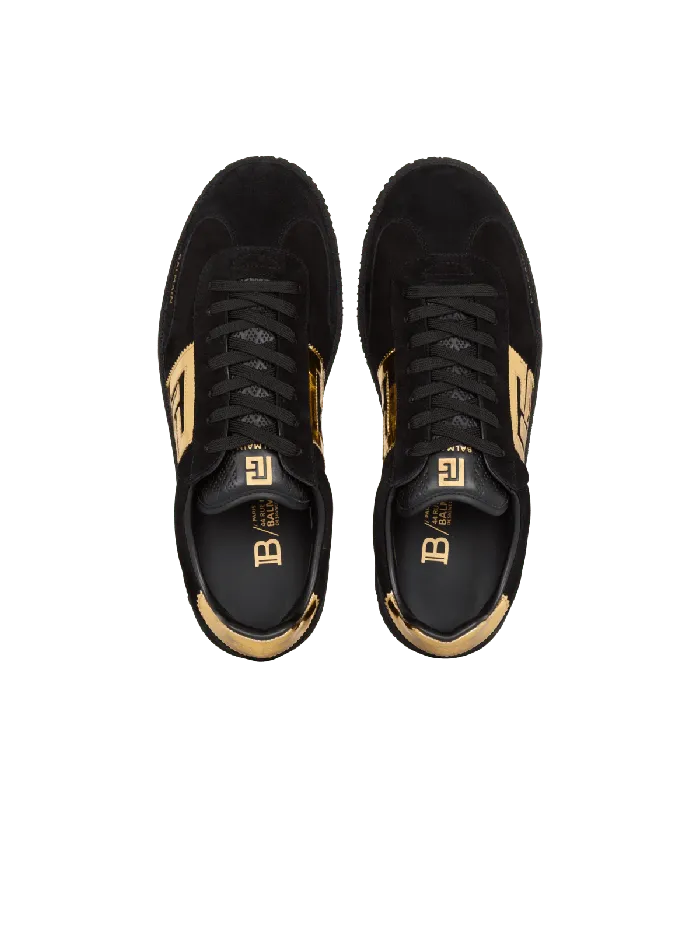 Balmain Suede Swan Sneakers Black Women Sneakers