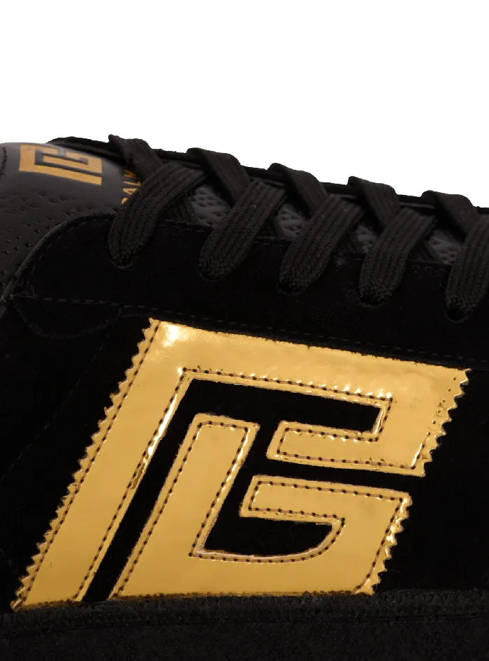 Balmain Suede Swan Sneakers Black Women Sneakers