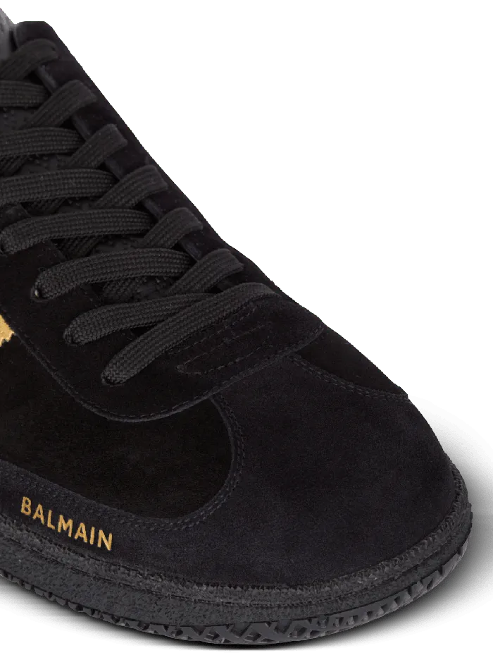 Balmain Suede Swan Sneakers Black Women Sneakers