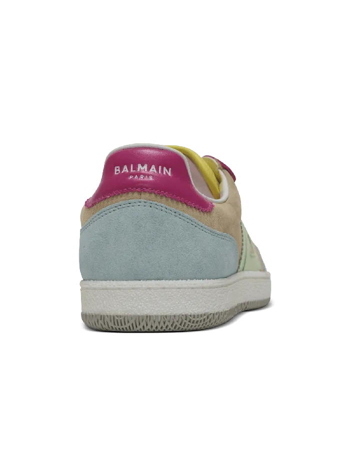 Balmain Swan Sneakers In Calfskin And Suede Multicolor Women Sneakers