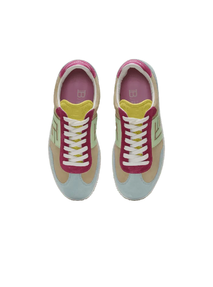 Balmain Swan Sneakers In Calfskin And Suede Multicolor Women Sneakers