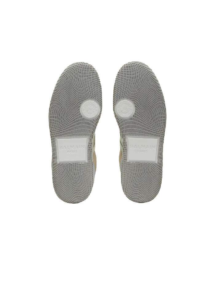 Balmain Swan Sneakers In Calfskin And Suede Multicolor Women Sneakers