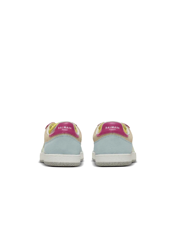 Balmain Swan Sneakers In Calfskin And Suede Multicolor Women Sneakers