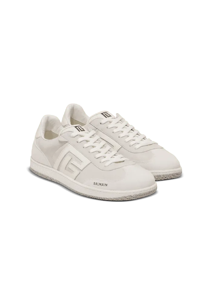 Balmain Swan Sneakers In Calfskin And Suede White Men Sneakers