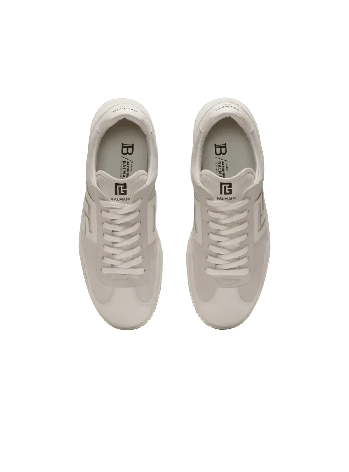 Balmain Swan Sneakers In Calfskin And Suede White Men Sneakers