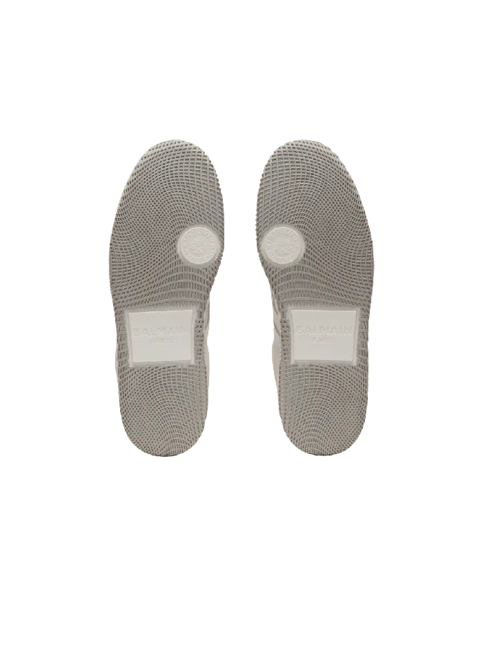 Balmain Swan Sneakers In Calfskin And Suede White Men Sneakers