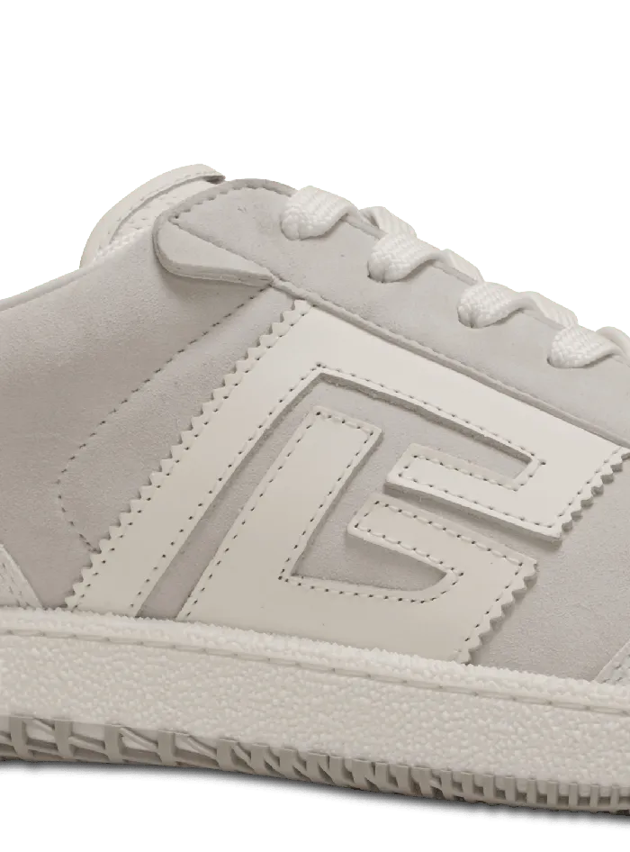 Balmain Swan Sneakers In Calfskin And Suede White Men Sneakers