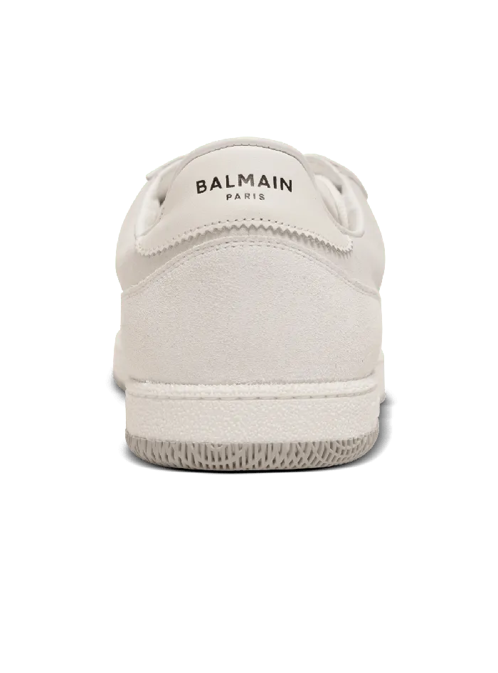 Balmain Swan Sneakers In Calfskin And Suede White Men Sneakers