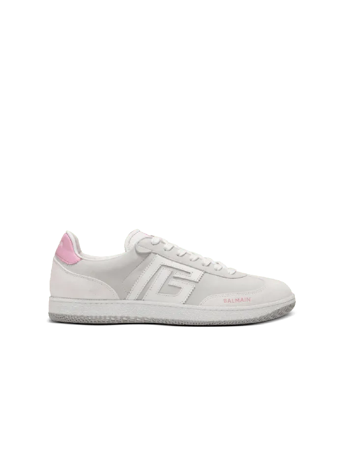 Balmain Swan Sneakers In Calfskin And Suede White Women Sneakers