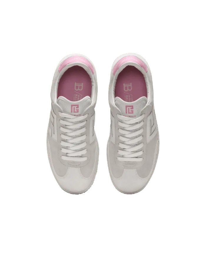 Balmain Swan Sneakers In Calfskin And Suede White Women Sneakers