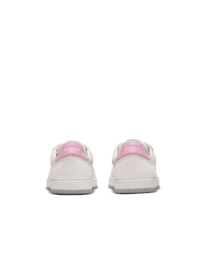 Balmain Swan Sneakers In Calfskin And Suede White Women Sneakers