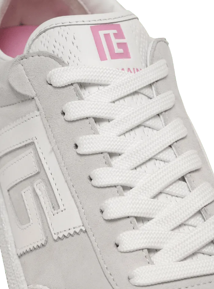 Balmain Swan Sneakers In Calfskin And Suede White Women Sneakers