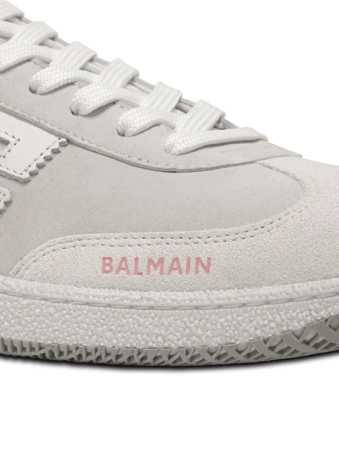 Balmain Swan Sneakers In Calfskin And Suede White Women Sneakers