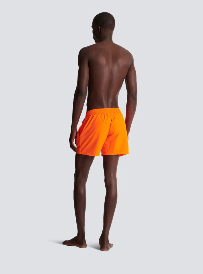 Balmain Swim Shorts Orange Men Swimwear