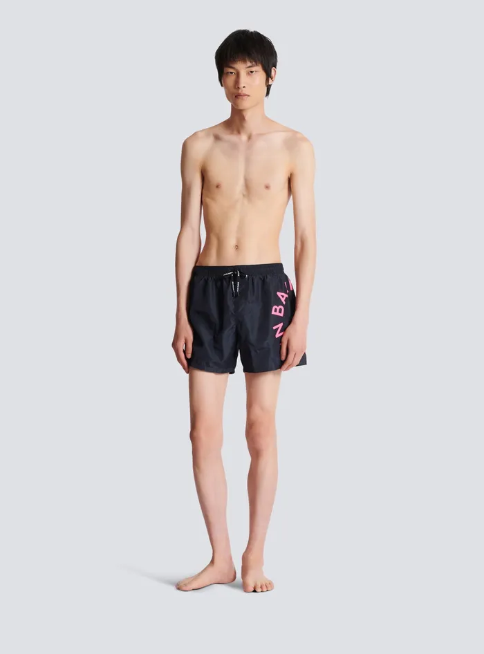 Balmain Swim Shorts Pink Men Swimwear