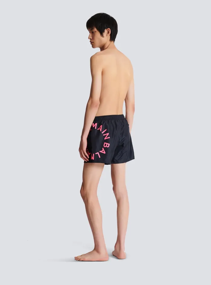 Balmain Swim Shorts Pink Men Swimwear