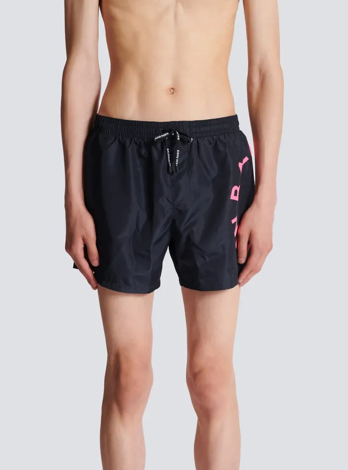 Balmain Swim Shorts Pink Men Swimwear