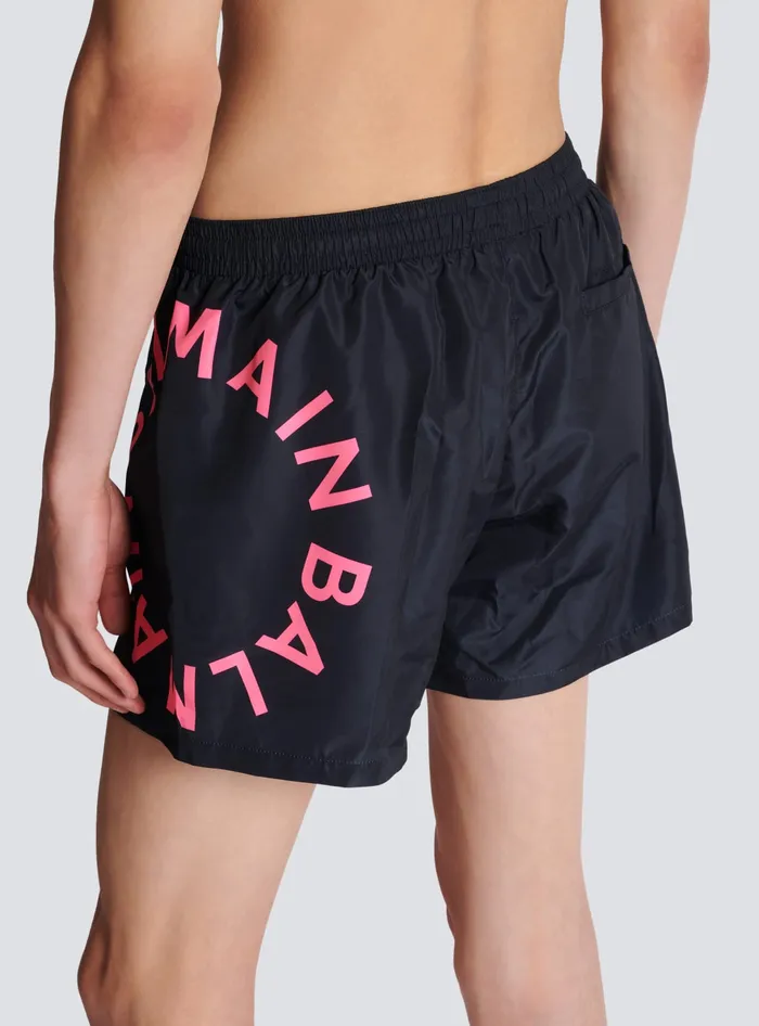 Balmain Swim Shorts Pink Men Swimwear