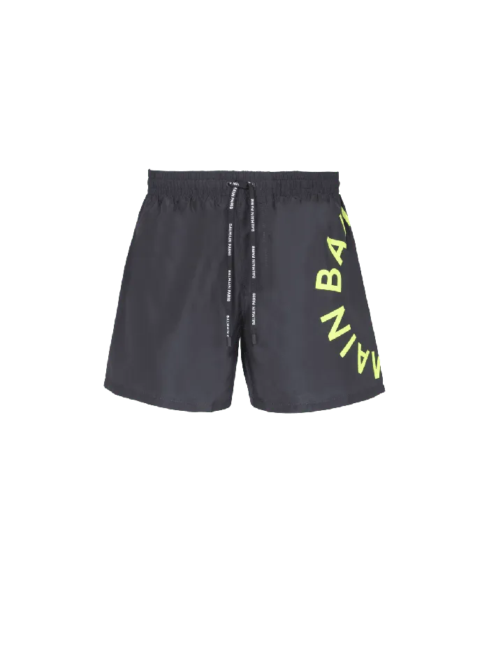 Balmain Swim Shorts Yellow Men Swimwear
